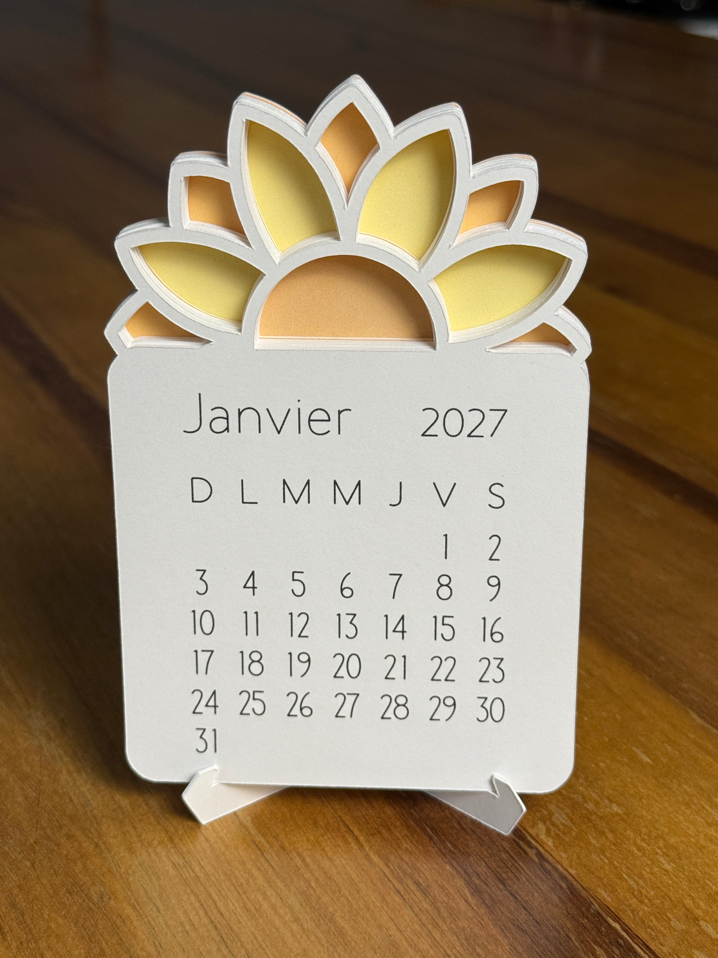 Calendrier tournesol 2027